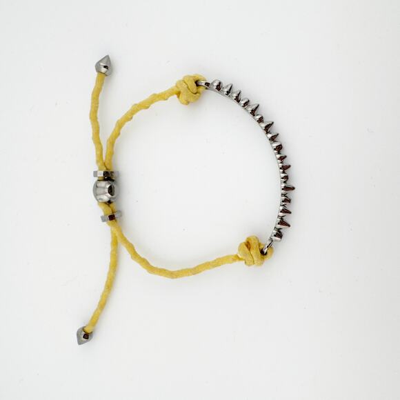 Eddie Borgo‎ Spiked Cone Bracelet Women's Adjustable Yellow Cord - Picture 8 of 10